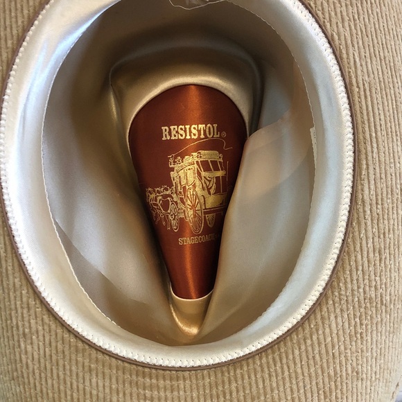 Resistol Stagecoach Cowboy Hat Brown Corduroy Concho Accents Size 7 1/8 Vintage - Picture 6 of 8